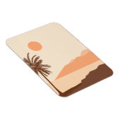 Palmboom Zonsondergang, Eiland, Boho Abstracte Kun Magneet (Rechterzijde)