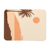 Palmboom Zonsondergang, Eiland, Boho Abstracte Kun Magneet (Horizontaal)