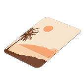 Palmboom Zonsondergang, Eiland, Boho Abstracte Kun Magneet (Linkerzijde)
