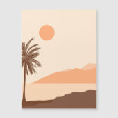 Palmboom Zonsondergang, Eiland, Boho Abstracte Kun Magnetische Uitnodiging (Voorkant)