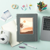 Palmboom Zonsondergang, Eiland, Boho Abstracte Kun Sticker (iPad Cover)
