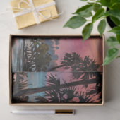 Palmboom Zonsondergang Silhouet Decoupage Tissuepapier (Geschenk)