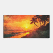 Palmboom Zonsondergang Strand Bureaumat (Voorkant)