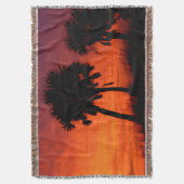 Palmboom Zonsondergang Worpdeken Deken (Voorkant Verticaal)