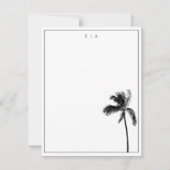Palmboom zwart & wit minimalistisch monogram notitiekaartje (Voorkant)