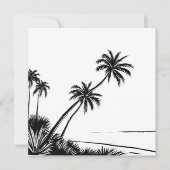 Palmboom Zwart & Wit Strand Kust Kaart (Voorkant)