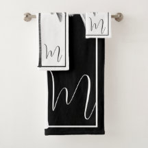 Palmboom zwart wit tropisch elegant monogram