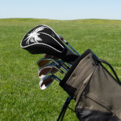 Palmboom zwart wit tropisch elegant monogram golfheadcover (Insitu)