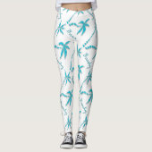 Palmboombeachel (blauw eiland) leggings (Voorkant)