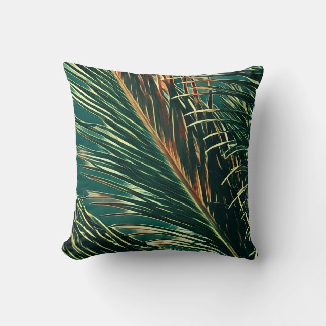 Palmboomblad Awesome Worpkussen Kussen (Voorkant)