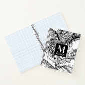 Palmboombladeren Abstract monogram zwart-wit Notitieboek (Binnen)