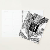 Palmboombladeren Abstract monogram zwart-wit Planner (Display)