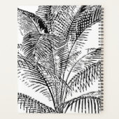Palmboombladeren Abstract monogram zwart-wit Planner (Achterkant)