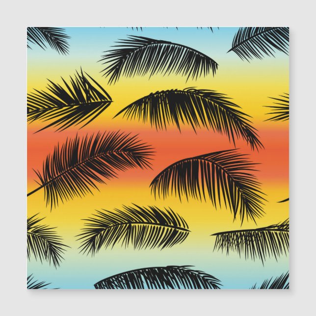 Palmboombladeren: naadloos patroon. (Voorkant)