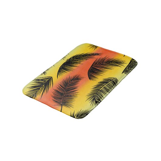 Palmboombladeren: naadloos patroon. badmat (Gekanteld)