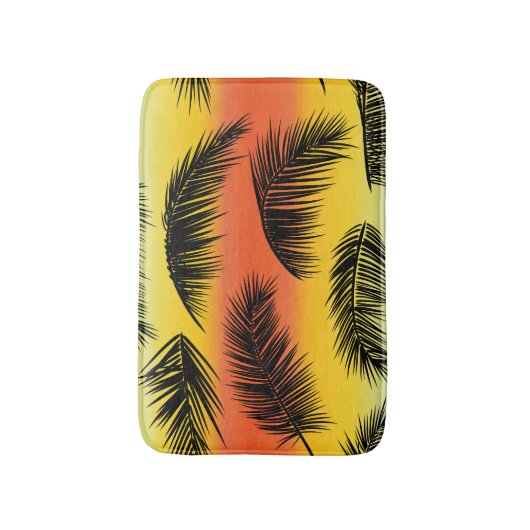 Palmboombladeren: naadloos patroon. badmat (Voorkant Verticaal)