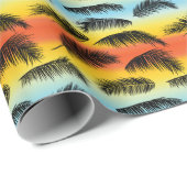 Palmboombladeren: naadloos patroon. cadeaupapier (Rol Hoek)