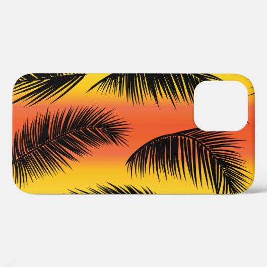 Palmboombladeren: naadloos patroon. Case-Mate iPhone case (Achterkant (horizontaal))