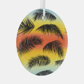 Palmboombladeren: naadloos patroon. glas ornament (Voorkant Rechts)