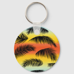Palmboombladeren: naadloos patroon. sleutelhanger