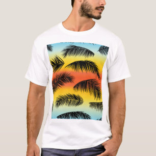 Palmboombladeren: naadloos patroon. t-shirt