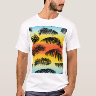 Palmboombladeren: naadloos patroon. t-shirt