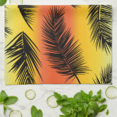 Palmboombladeren: naadloos patroon. theedoek (Gevouwen)