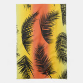 Palmboombladeren: naadloos patroon. theedoek (Verticaal)