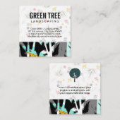 Palmboombladeren | Natuurlijk patroon Vierkante Visitekaartje (Voorkant / Achterkant)