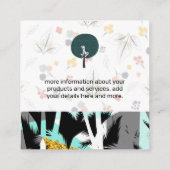 Palmboombladeren | Natuurlijk patroon Vierkante Visitekaartje (Achterkant)