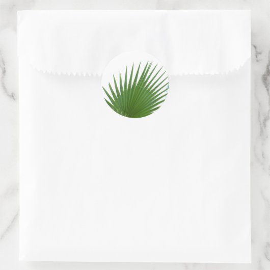 Palmboombladeren Ronde Sticker (Tas)