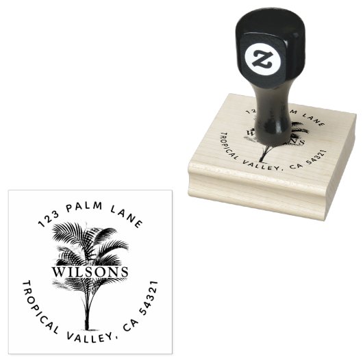 Palmboombladeren Rubberstempel (Gestempeld)