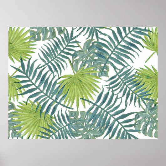 Palmboombladeren Schilderen Hawaiaans Poster (Voorkant)
