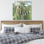 Palmboombladeren tropisch groen Caribisch gebied Canvas Afdruk (Insitu (Slaapkamer))