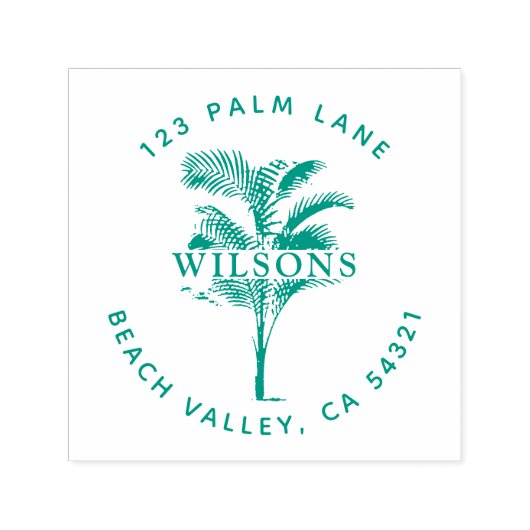 Palmboombladeren Zelfinktende Stempel (Design)
