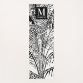 Palmboombladeren Zwart & Wit Abstract Monogram   Yogamat (Voorkant)