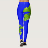 Palmboomblauwe Leggings (Achterkant)