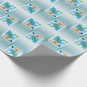 Palmboomgaarden met kerstmis cadeaupapier (Hoek)