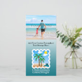 Palmboomgaarden met kerstmis feestdagenkaart (Staand voorkant)