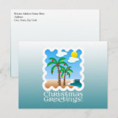 Palmboomgaarden met kerstmis feestdagenkaart (Voorkant / Achterkant)