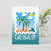 Palmboomgaarden met kerstmis feestdagenkaart (Staand voorkant)