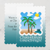Palmboomgaarden met kerstmis feestdagenkaart (Voorkant / Achterkant)