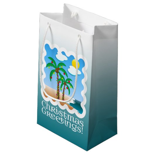 Palmboomgaarden met kerstmis klein cadeauzakje (Achterkant Gekanteld)