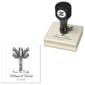Palmboomhandleiding Tropische Logo Rubberstempel (Gestempeld)