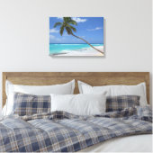 Palmboomkaribboon Canvas Afdruk (Insitu (Slaapkamer))