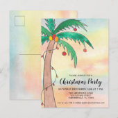Palmboomkerstfeest Uitnodiging Briefkaart (Voorkant / Achterkant)