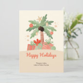 PalmboomkerstWenskaart Feestdagenkaart (Staand voorkant)