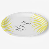 Palmboomklep Lemon Yellow Leaves Weddings Papieren Bordje (Gekanteld)