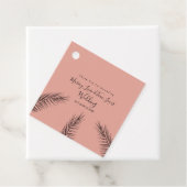 Palmboomkorvisserij met hand getrokken papierkraft bedankjes labels (In situ)