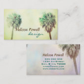 palmboomkunst natuur, aangepast dubbelzijdig visitekaartje (Voorkant / Achterkant)